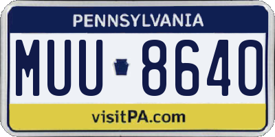PA license plate MUU8640