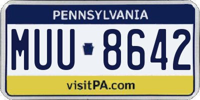 PA license plate MUU8642