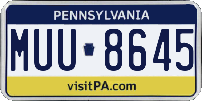PA license plate MUU8645