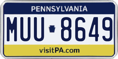 PA license plate MUU8649