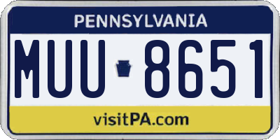 PA license plate MUU8651