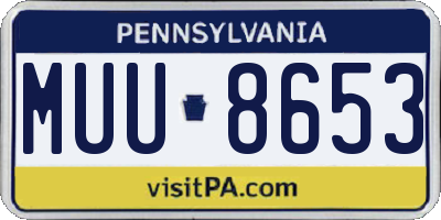 PA license plate MUU8653