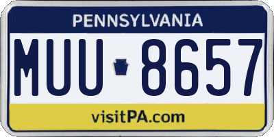 PA license plate MUU8657
