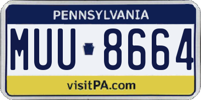 PA license plate MUU8664