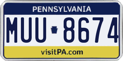PA license plate MUU8674