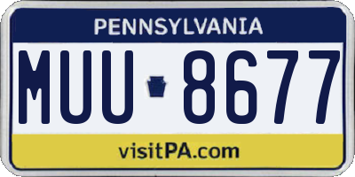 PA license plate MUU8677