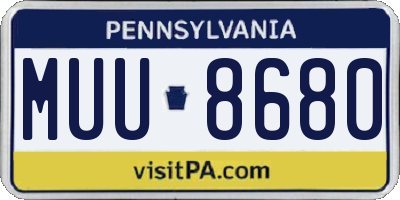 PA license plate MUU8680