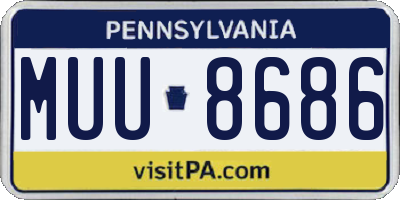 PA license plate MUU8686