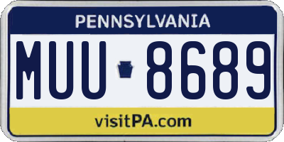 PA license plate MUU8689