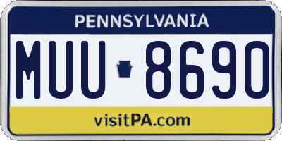 PA license plate MUU8690