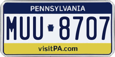 PA license plate MUU8707