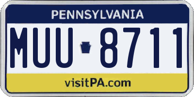 PA license plate MUU8711