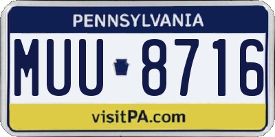 PA license plate MUU8716