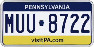 PA license plate MUU8722