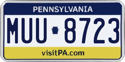 PA license plate MUU8723