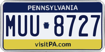 PA license plate MUU8727
