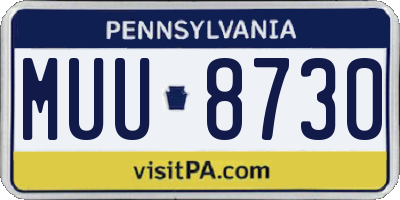 PA license plate MUU8730
