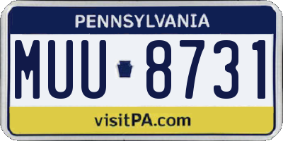 PA license plate MUU8731
