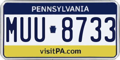 PA license plate MUU8733