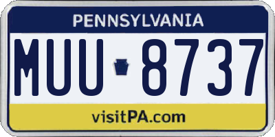 PA license plate MUU8737