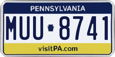 PA license plate MUU8741