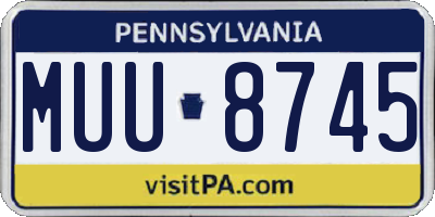 PA license plate MUU8745