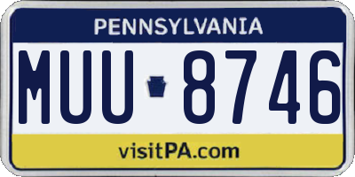 PA license plate MUU8746