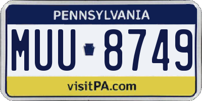 PA license plate MUU8749