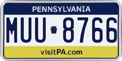 PA license plate MUU8766