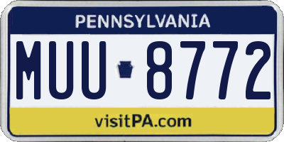 PA license plate MUU8772
