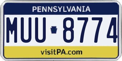 PA license plate MUU8774