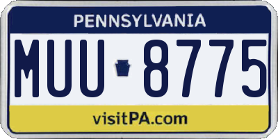 PA license plate MUU8775