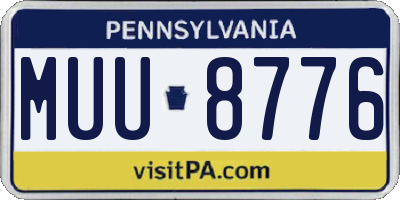 PA license plate MUU8776