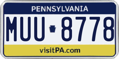 PA license plate MUU8778