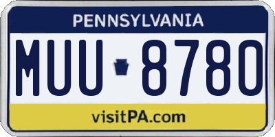 PA license plate MUU8780