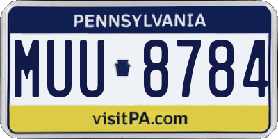 PA license plate MUU8784