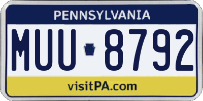 PA license plate MUU8792