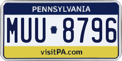 PA license plate MUU8796