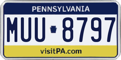 PA license plate MUU8797