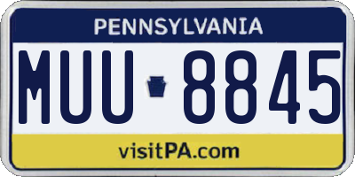 PA license plate MUU8845