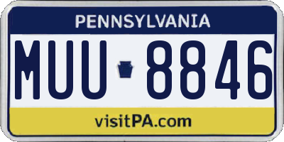 PA license plate MUU8846