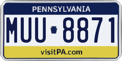 PA license plate MUU8871