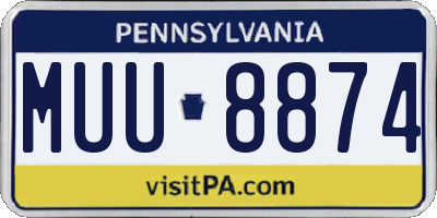 PA license plate MUU8874