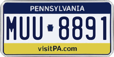 PA license plate MUU8891
