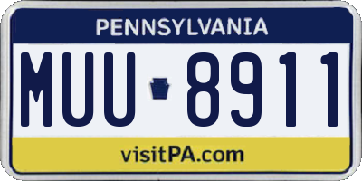 PA license plate MUU8911
