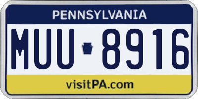 PA license plate MUU8916