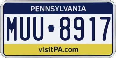 PA license plate MUU8917