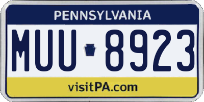 PA license plate MUU8923
