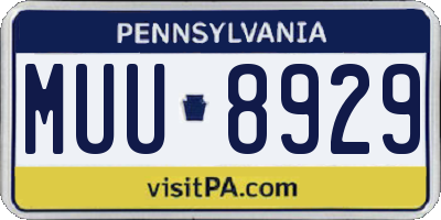 PA license plate MUU8929