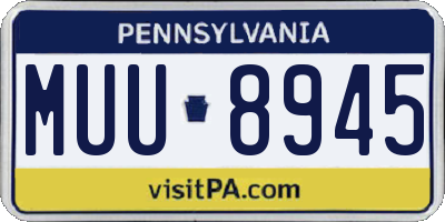 PA license plate MUU8945